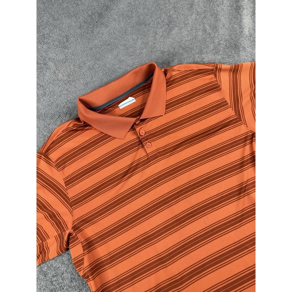 COLUMBIA OMNI-SHADE Brown Orange POLO SHIRT 2XL Xxl Golfer Golfer